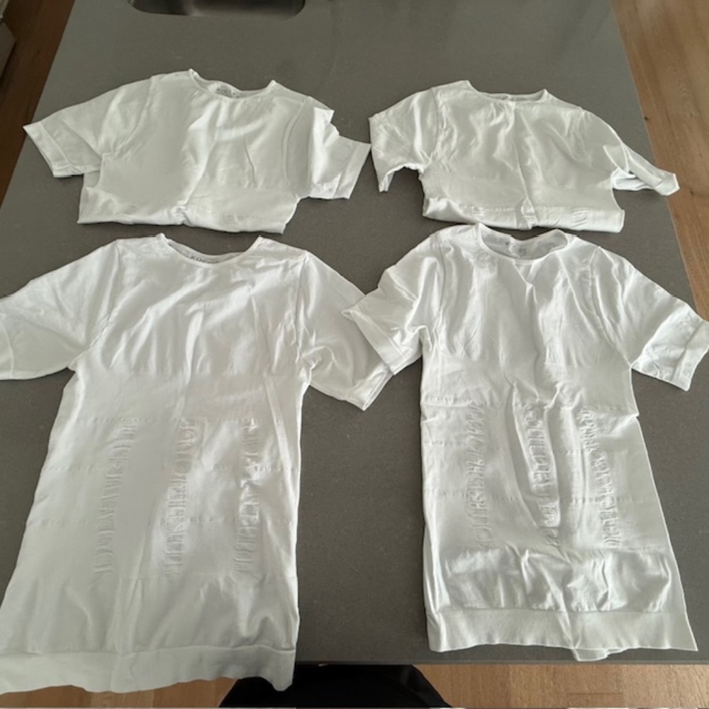 4 Men's Compression Undershirt Slimming Short Sleeve Shirt Abdomen XXL EUC